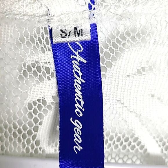 Authentic Gear White Lace Cover-up with Brown Embroidered Trim, Size S/M - Picture 6 of 7